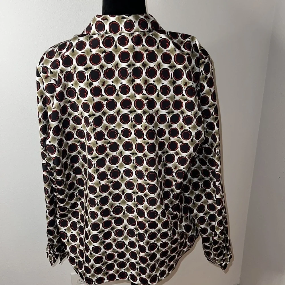Impressions of California buttoned down long sleeves polyester shirt‎ blouse top